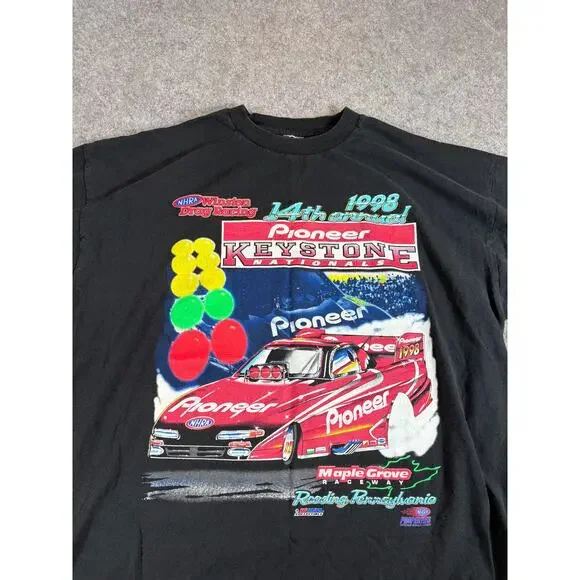 Vintage 90s 14th Annual Pioneer Keystone Nationals NHRA T Shirt Mens XL Black - Picture 2 of 6